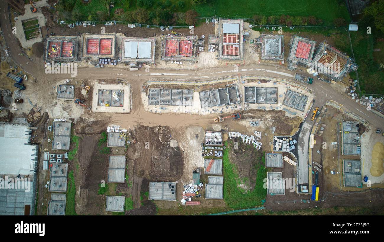 Una foto aerea del cantiere nello Yorkshire Foto Stock