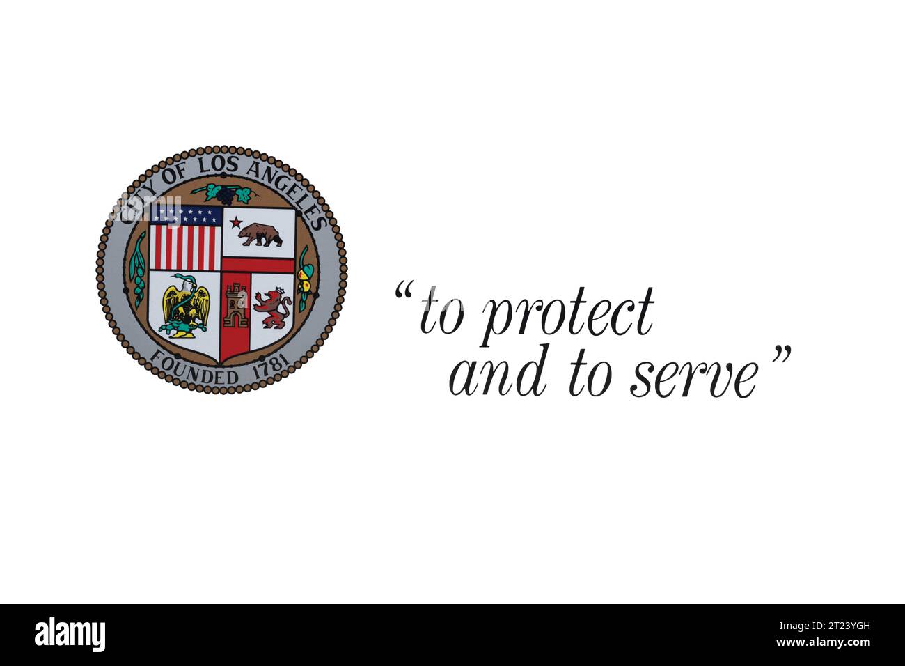 Los Angeles City Police 6 sigillo colore e motto Illustrazione Vettoriale