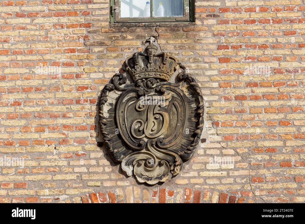 Monogramma reale, Copenaghen, Danimarca Foto Stock