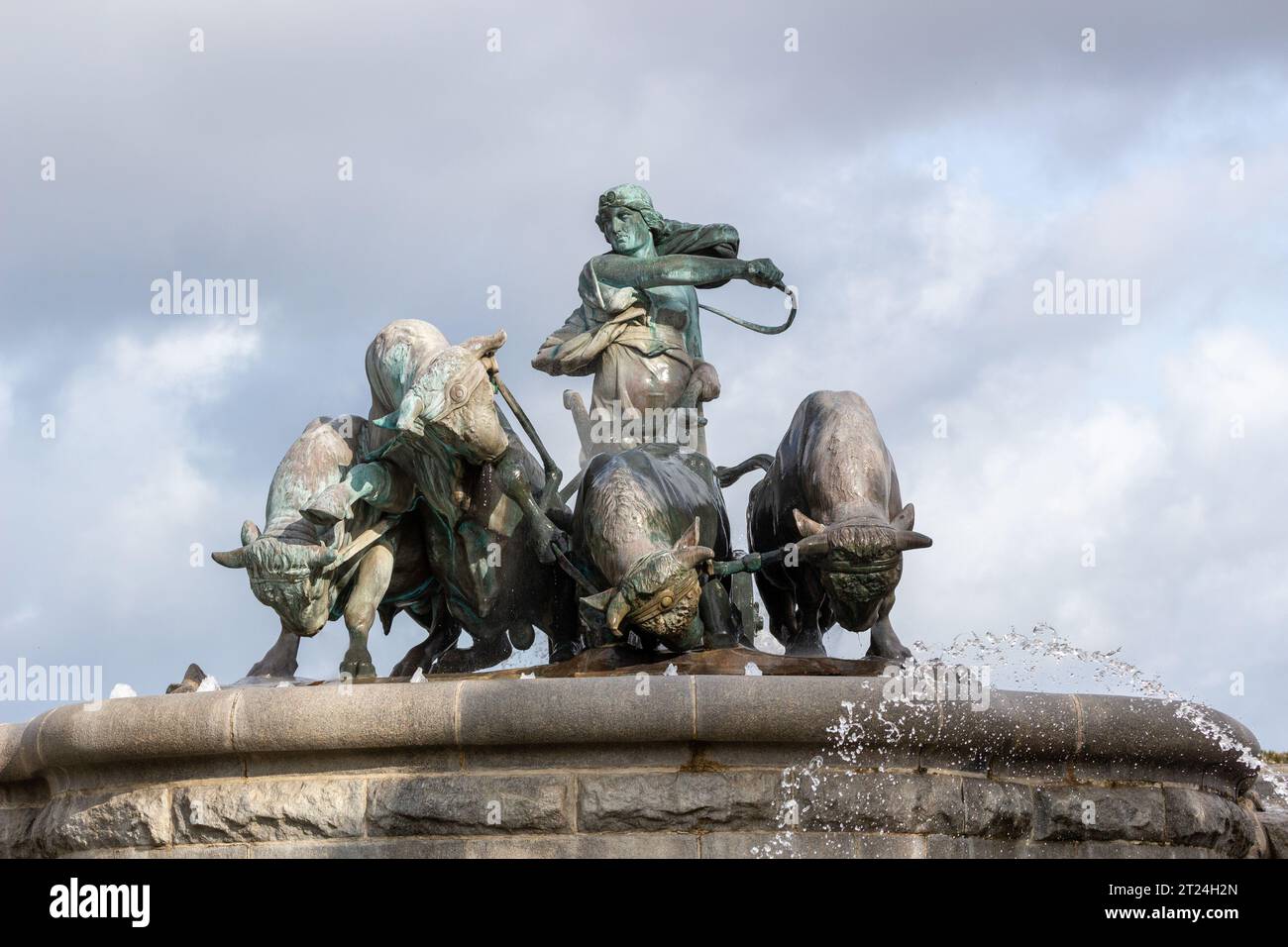 Fontana Gefion a Copenhagen Foto Stock