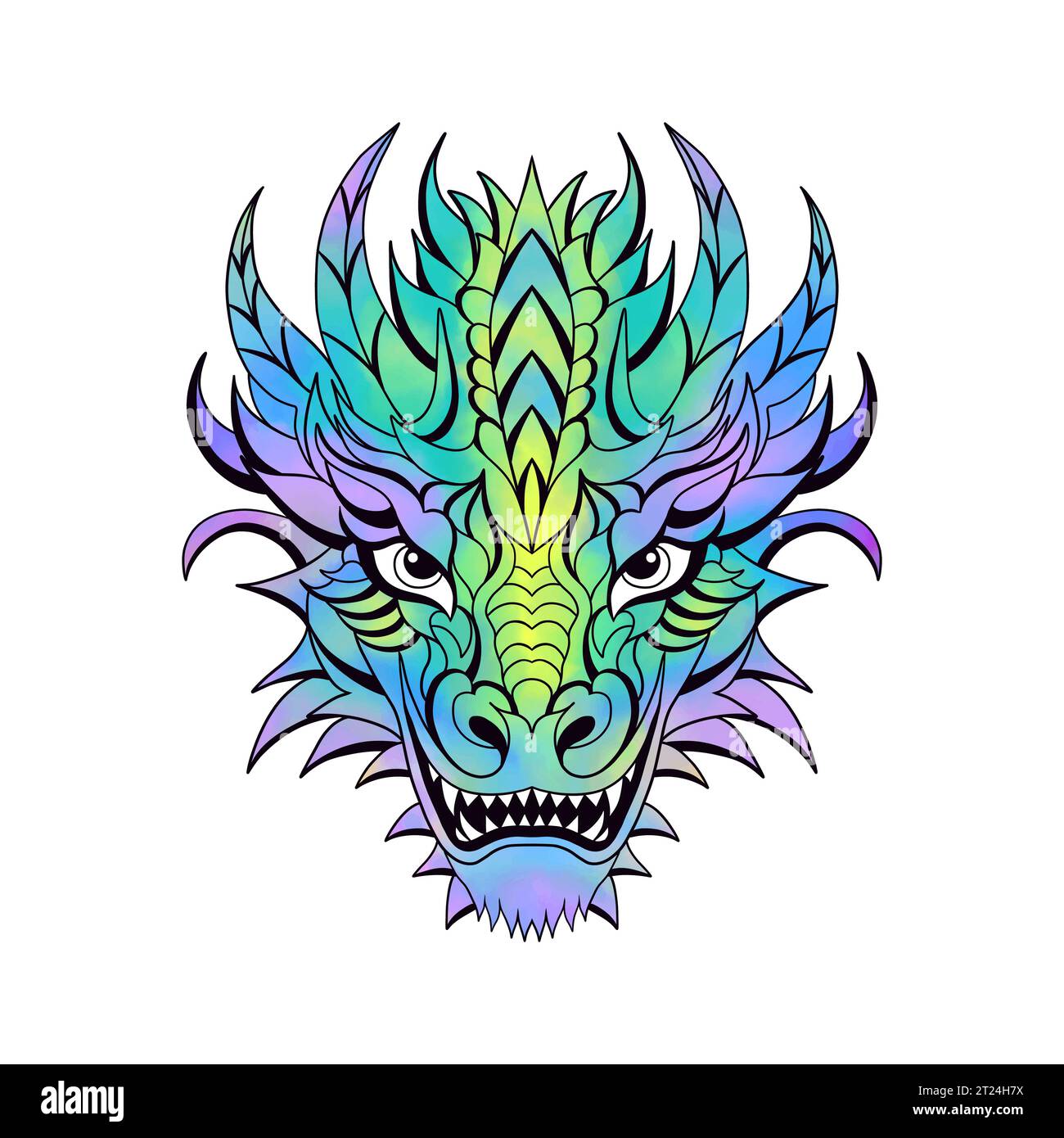 Dragos Icon Green chinese dragon icon cartoon Immagini Vettoriali Stock - Alamy
