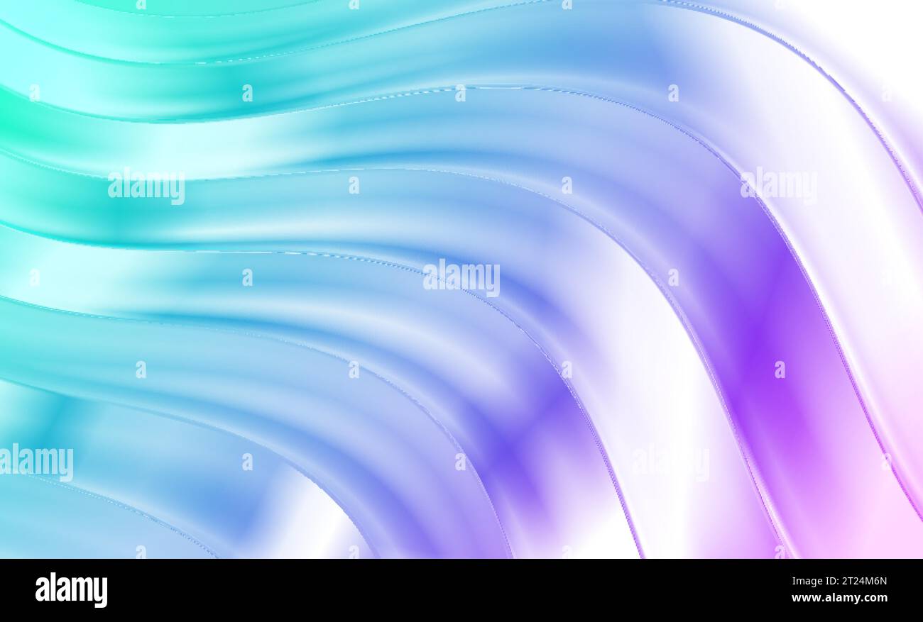 Onde lucide ciano e viola astratte sfondo vettoriale Illustrazione Vettoriale