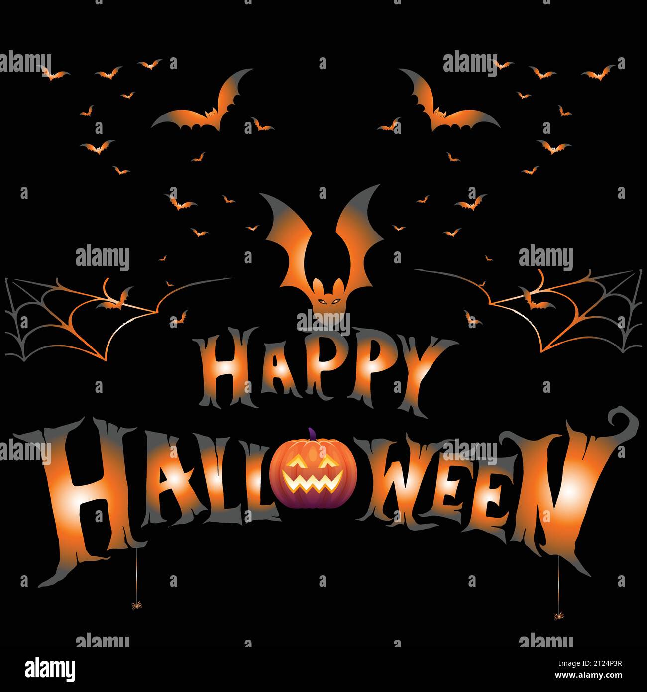 Felice Halloween Horror Design Illustrazione Vettoriale