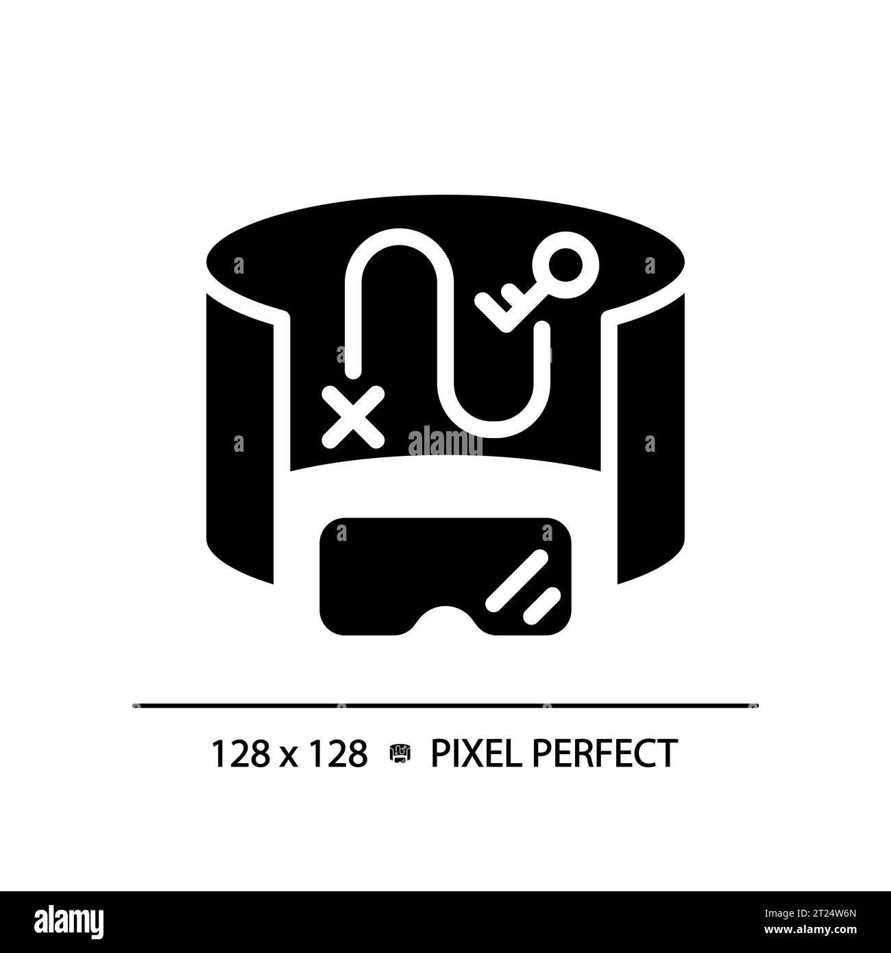 Icona del dispositivo innovativa stile glifo silhouette 2D. Illustrazione Vettoriale