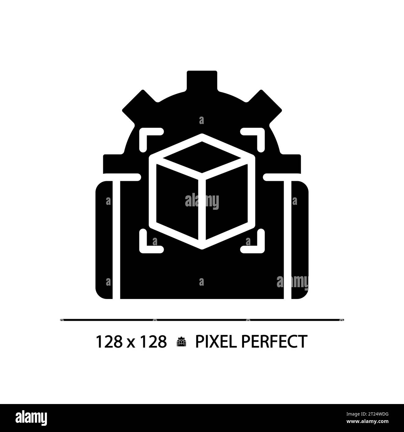 Icona innovativa dell'app mobile stile glifo silhouette 2D. Illustrazione Vettoriale