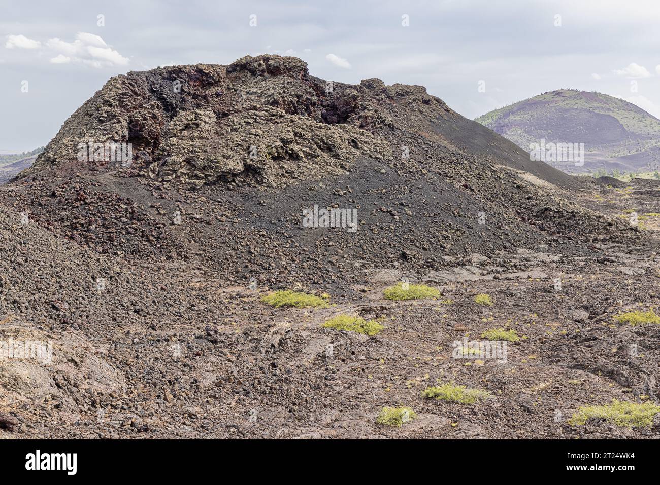 Primo piano di un cono di spruzzo nel monumento nazionale Craters of the Moon Foto Stock