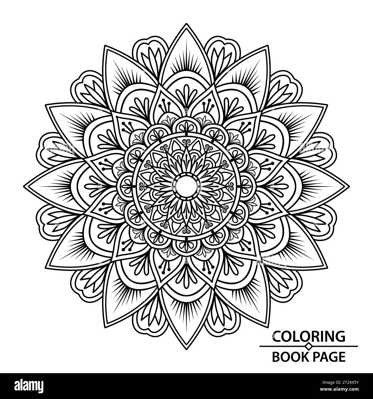 Pagina del libro Mandala di taglio della carta da colorare per adulti e bambini. Easy Mandala Coloring Book Pages per adulti, capacità di rilassarsi, esperienze cerebrali donano Illustrazione Vettoriale