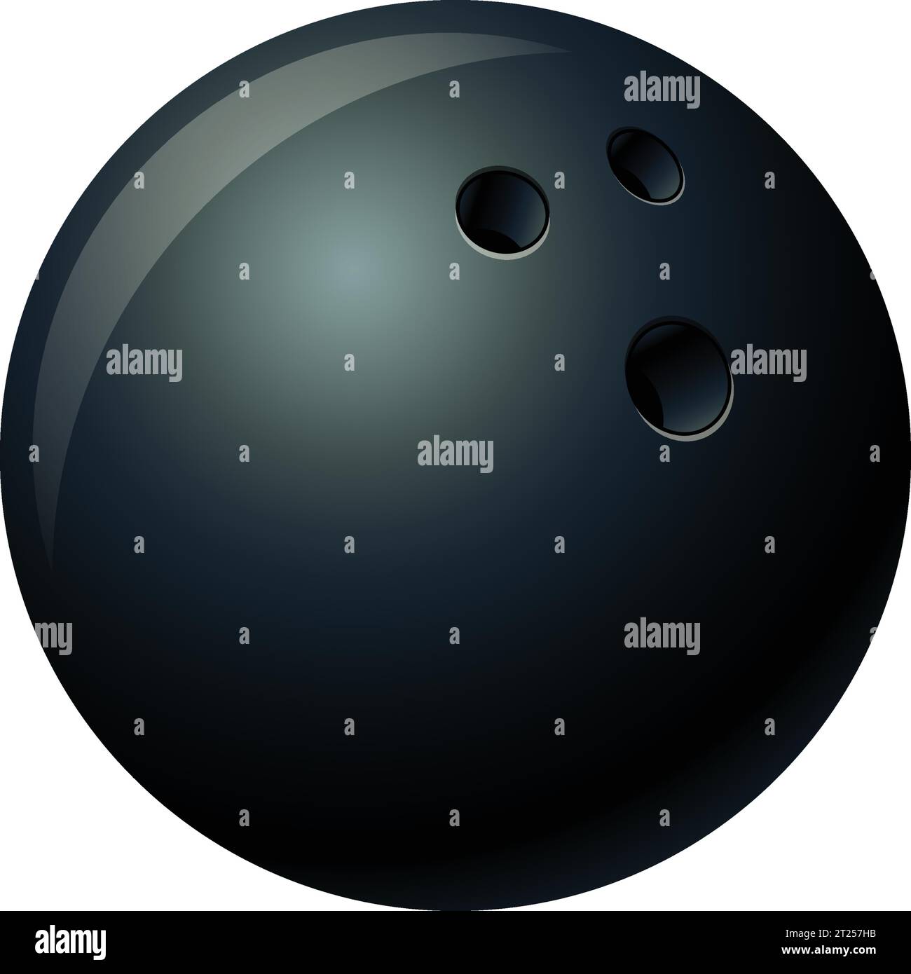 icona classica semplice nera realistica palla da bowling a dieci birilli isolata su sfondo trasparente Illustrazione Vettoriale