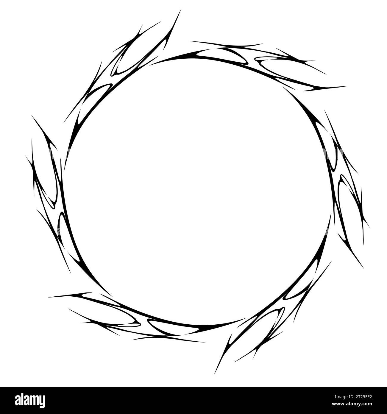 Cornice per il sigillo informatico. Forma gotica neo-tribale. Illustrazione Vettoriale