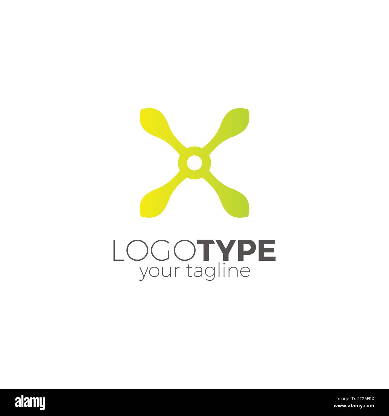 Design del logo con fiore Letter X. Iniziale X Illustrazione Vettoriale