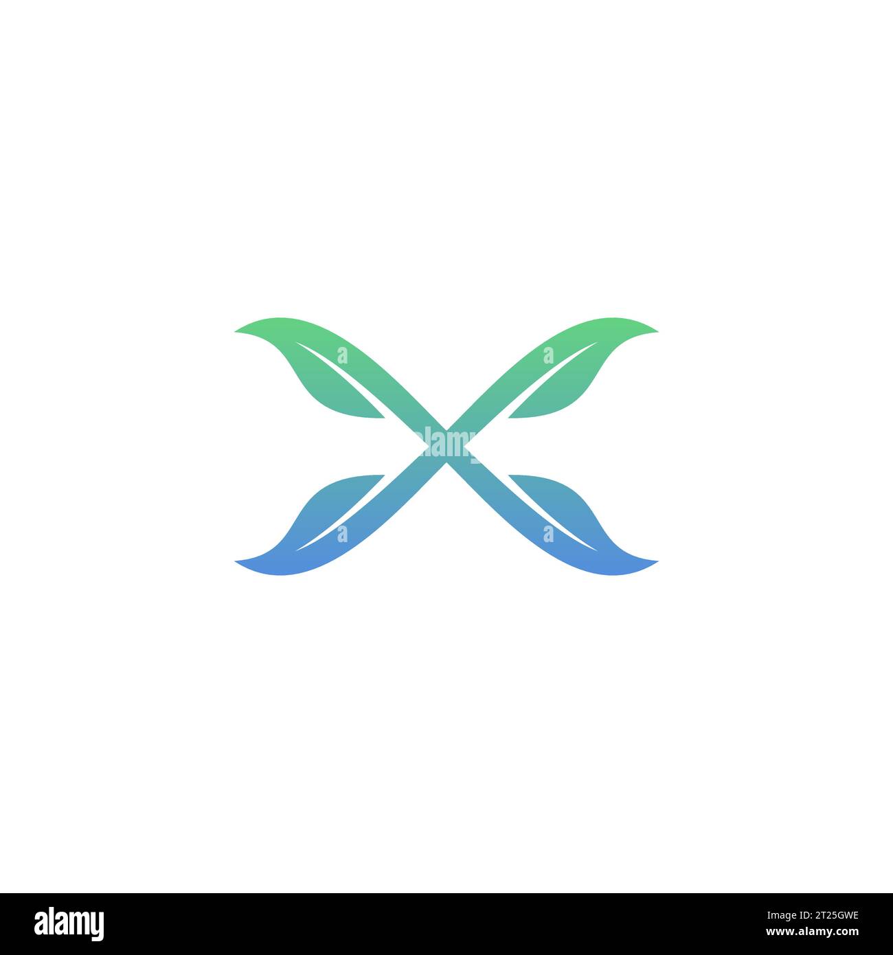 Logo Letter X Leaf. Natura icona X. Illustrazione Vettoriale