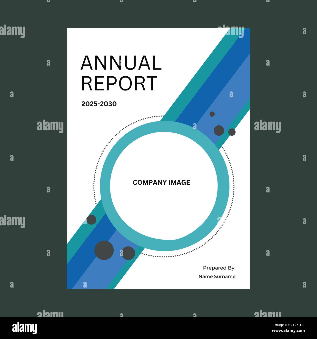 Modello vettoriale di progettazione di volantini per il report annuale dell'azienda Illustrazione Vettoriale