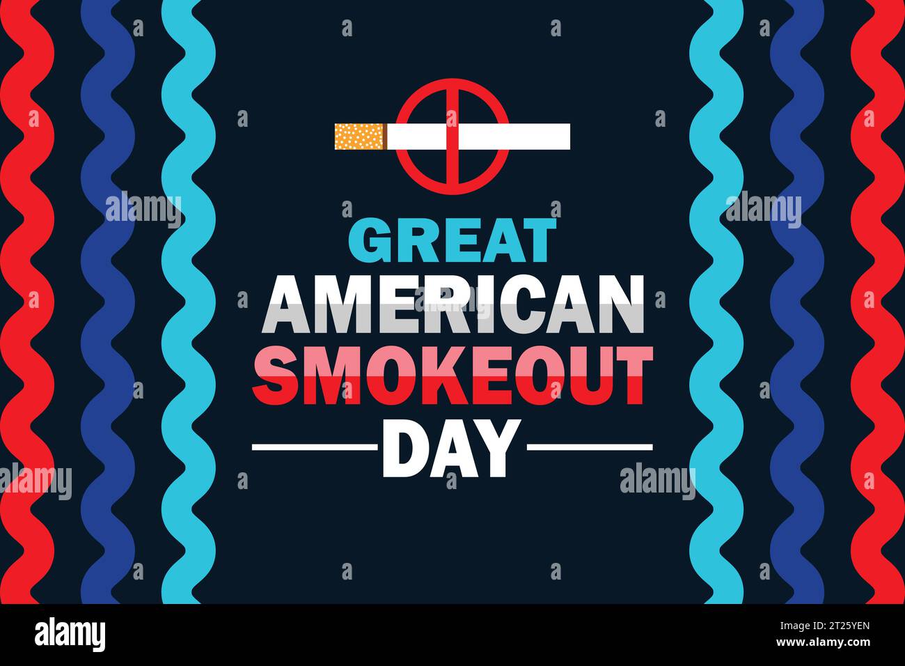 Illustrazione vettoriale Great American Smokeout Day. Adatto per biglietti d'auguri, poster e striscioni. Illustrazione Vettoriale