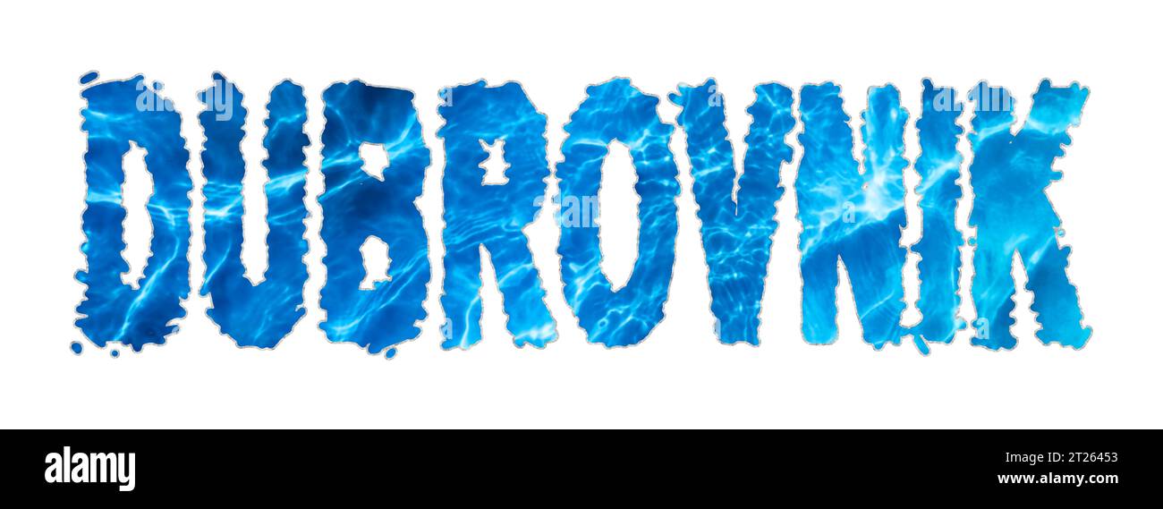 Dubrovnik Water, Dubrovnik Water Supply Challenge on White Foto Stock