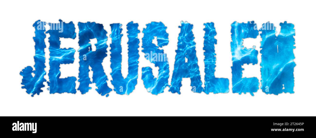 Jerusalem Water, Jerusalem Water Supply Challenge on White Foto Stock