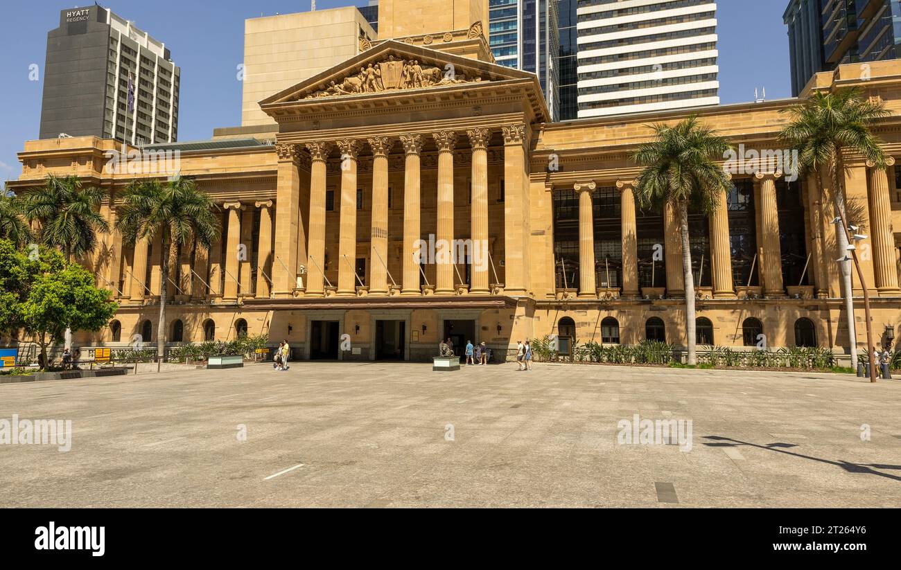 City Hall, un edificio architettonico nel CBD di Brisbane, Queensland, Australia Foto Stock