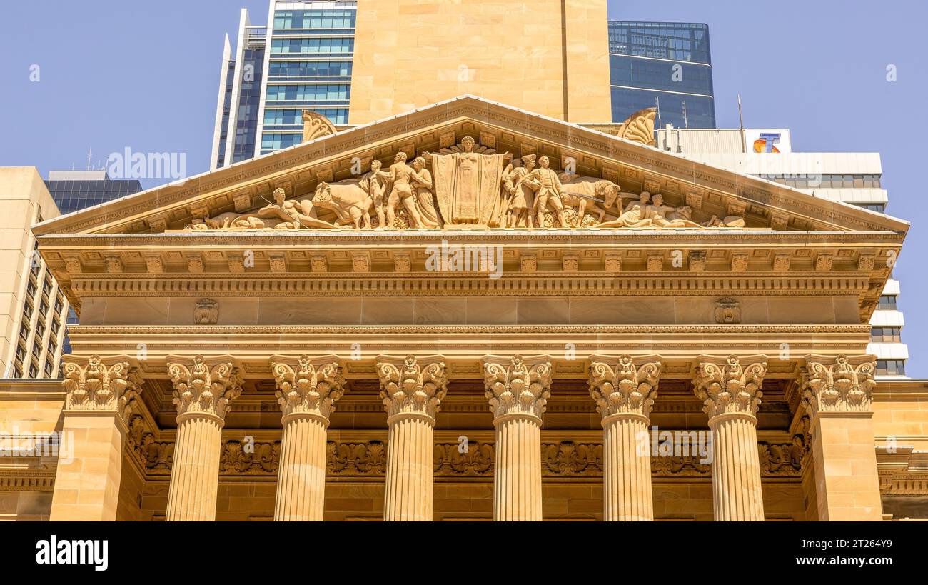 City Hall, un edificio architettonico nel CBD di Brisbane, Queensland, Australia Foto Stock