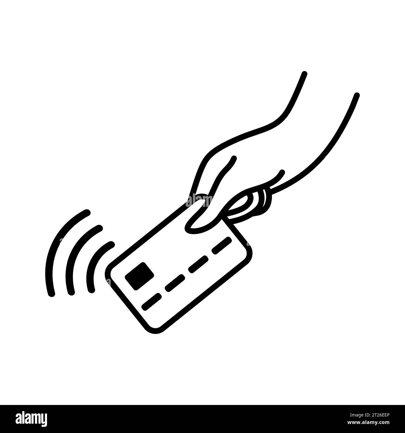 Pagamento senza contatto, carta di credito. Pagamento con carta di credito. Illustrazione vettoriale isolata su sfondo bianco per la progettazione e il web. Illustrazione Vettoriale