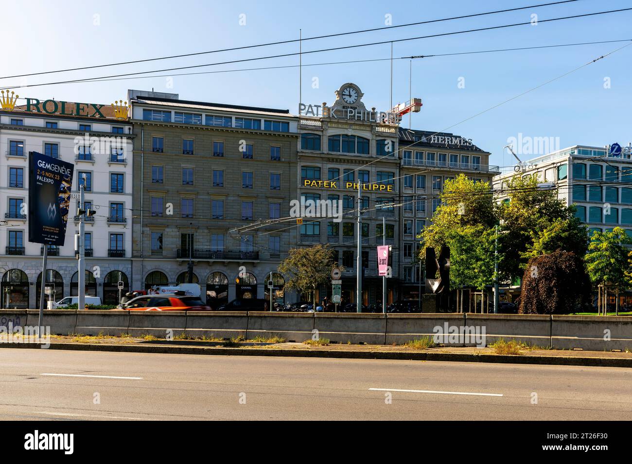 Casa Patek Philippe in rue du Rhône. Nel centro di Ginevra. Cantone di Ginevra, Svizzera. Foto Stock