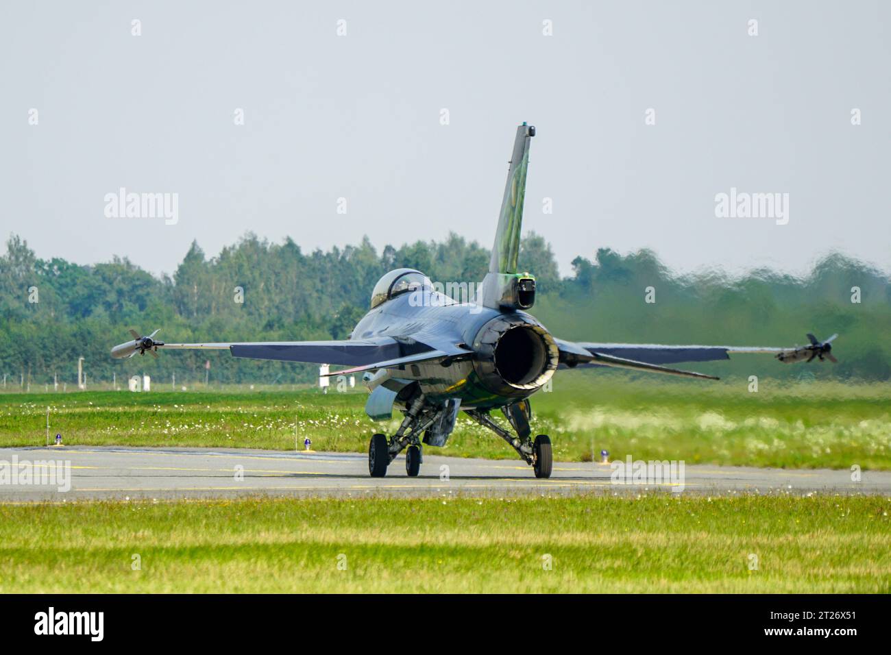 Liepaja, Lettonia- 06 agosto 2023: General Dynamics F-16AM Fighting Falcon dell'Aeronautica militare belga Foto Stock