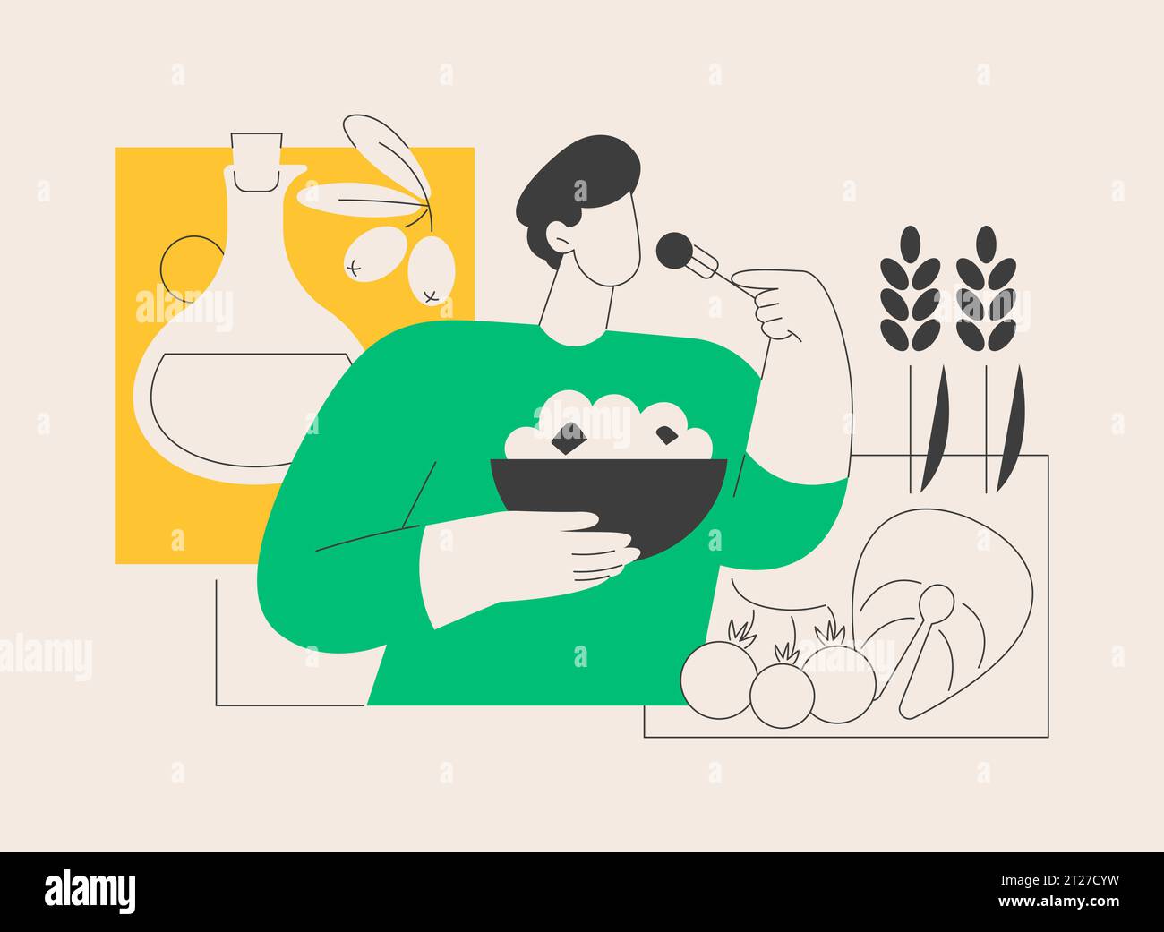 Illustrazione vettoriale del concetto astratto della dieta mediterranea. Illustrazione Vettoriale