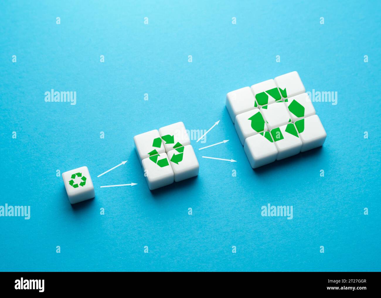Aumento dei volumi di rifiuti e riciclaggio dei materiali. Sviluppo di infrastrutture di riciclaggio e produzione a basso impatto ambientale. Eco solutio Foto Stock