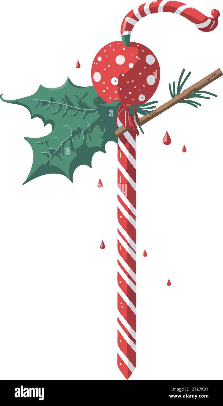 Illustrazione vettoriale di chirstmas Candy cane Illustrazione Vettoriale