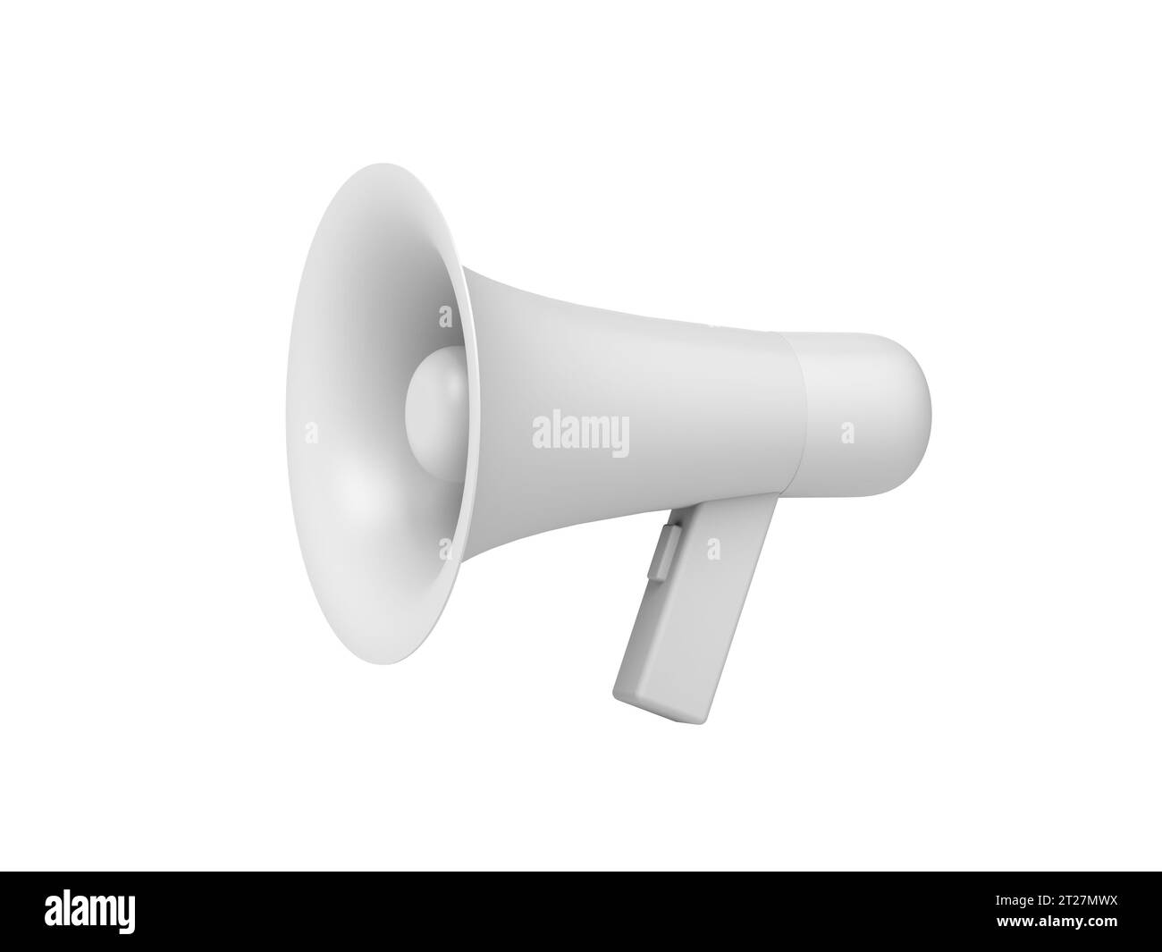 Megafono isolato su sfondo bianco. illustrazione 3d. Foto Stock