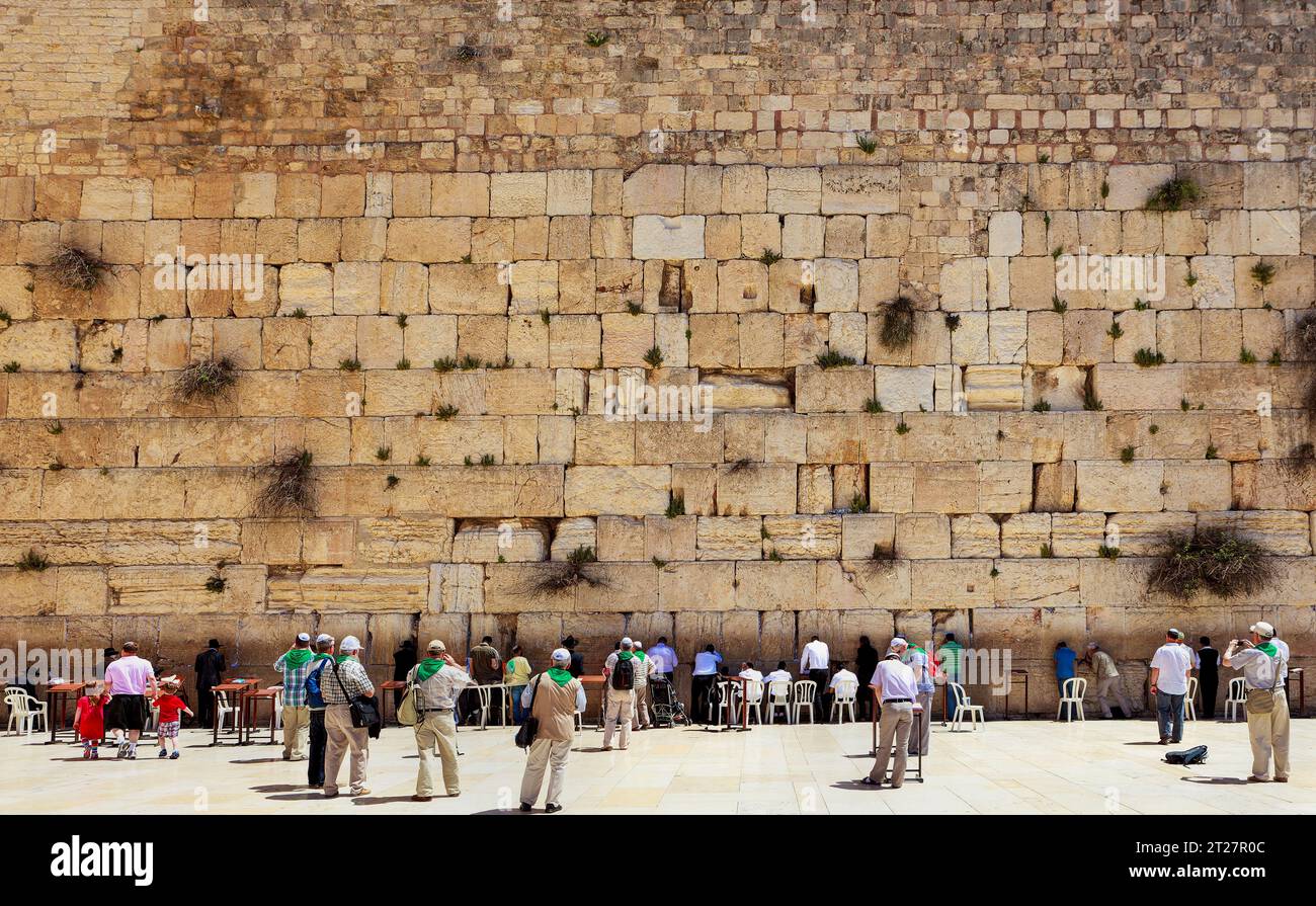 Il muro Occidentale è il luogo più sacro dell'Ebraismo di Gerusalemme Foto Stock