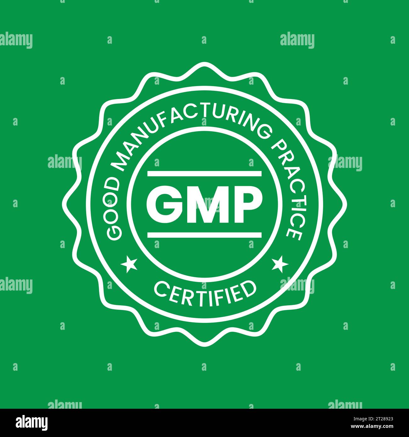 Logo certificato GMP Good Manufacturing Practice Illustrazione Vettoriale