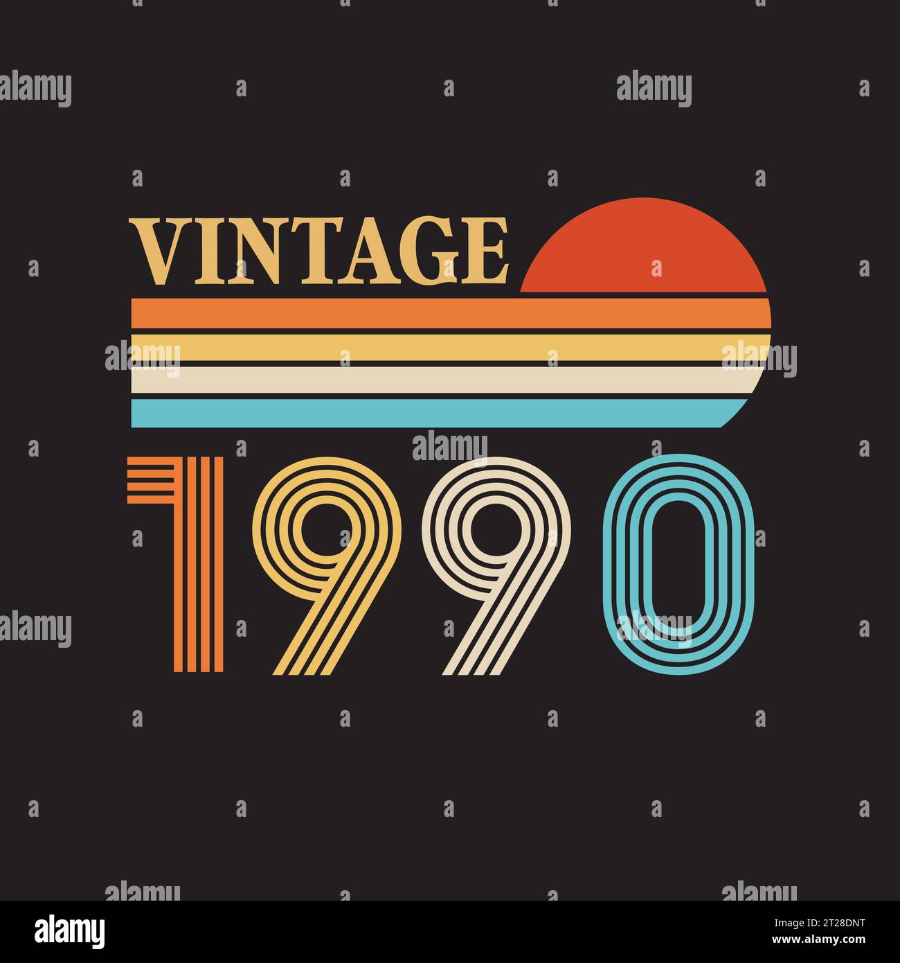 t-shirt vintage 1990 vector Illustrazione Vettoriale