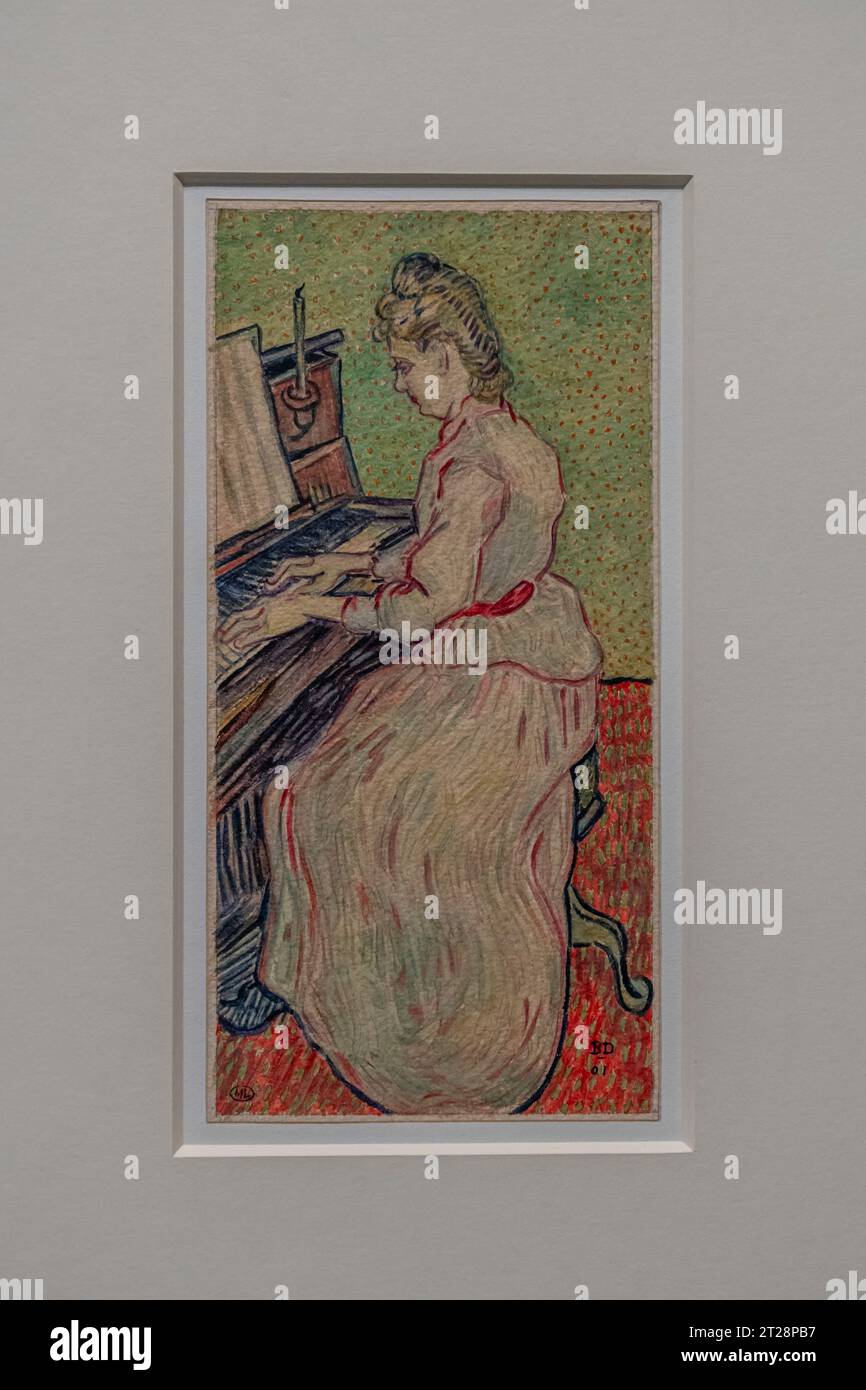 Parigi, Francia - 10 08 2023: Museo d'Orsay. Ritratto di Mademoiselle Gachet al pianoforte dipinto da Vincent Van Gogh Foto Stock