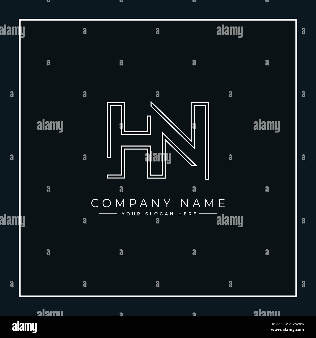 Logo HN minimal Vector - Logo aziendale semplice per monogramma H e N. Illustrazione Vettoriale