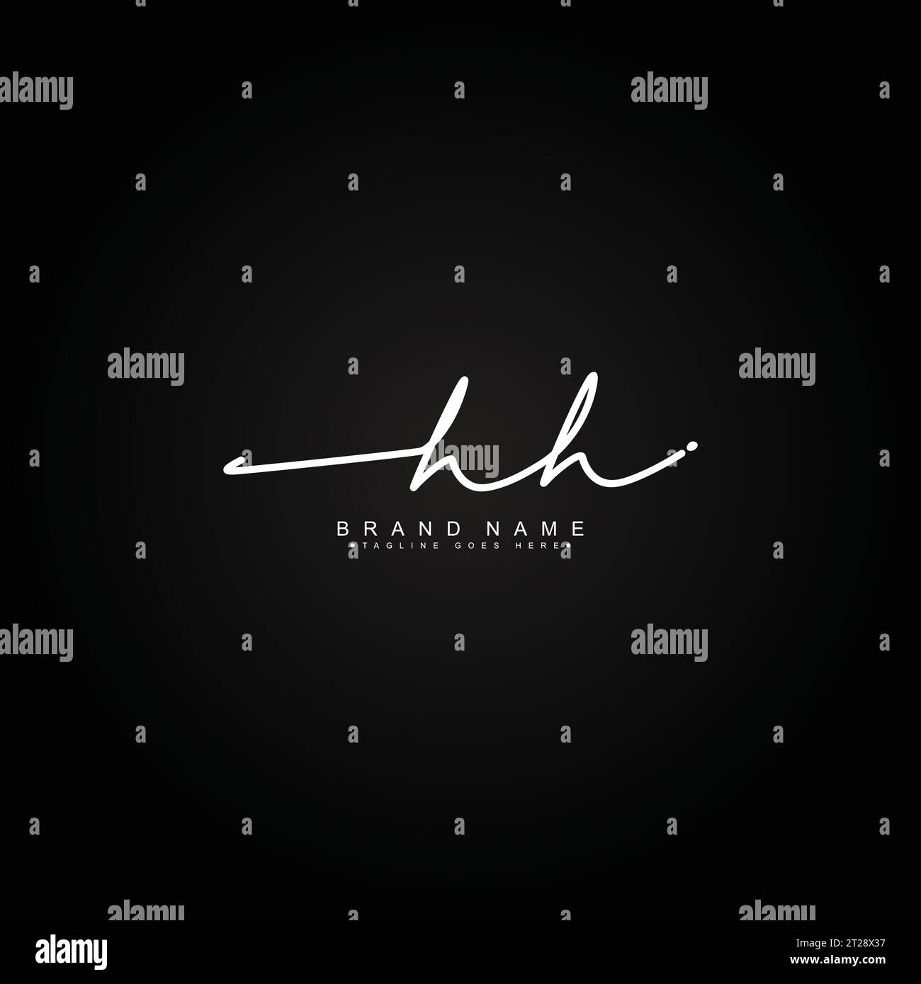 Modello logo firma lettera iniziale HH - modello logo vettoriale scritto a mano Illustrazione Vettoriale