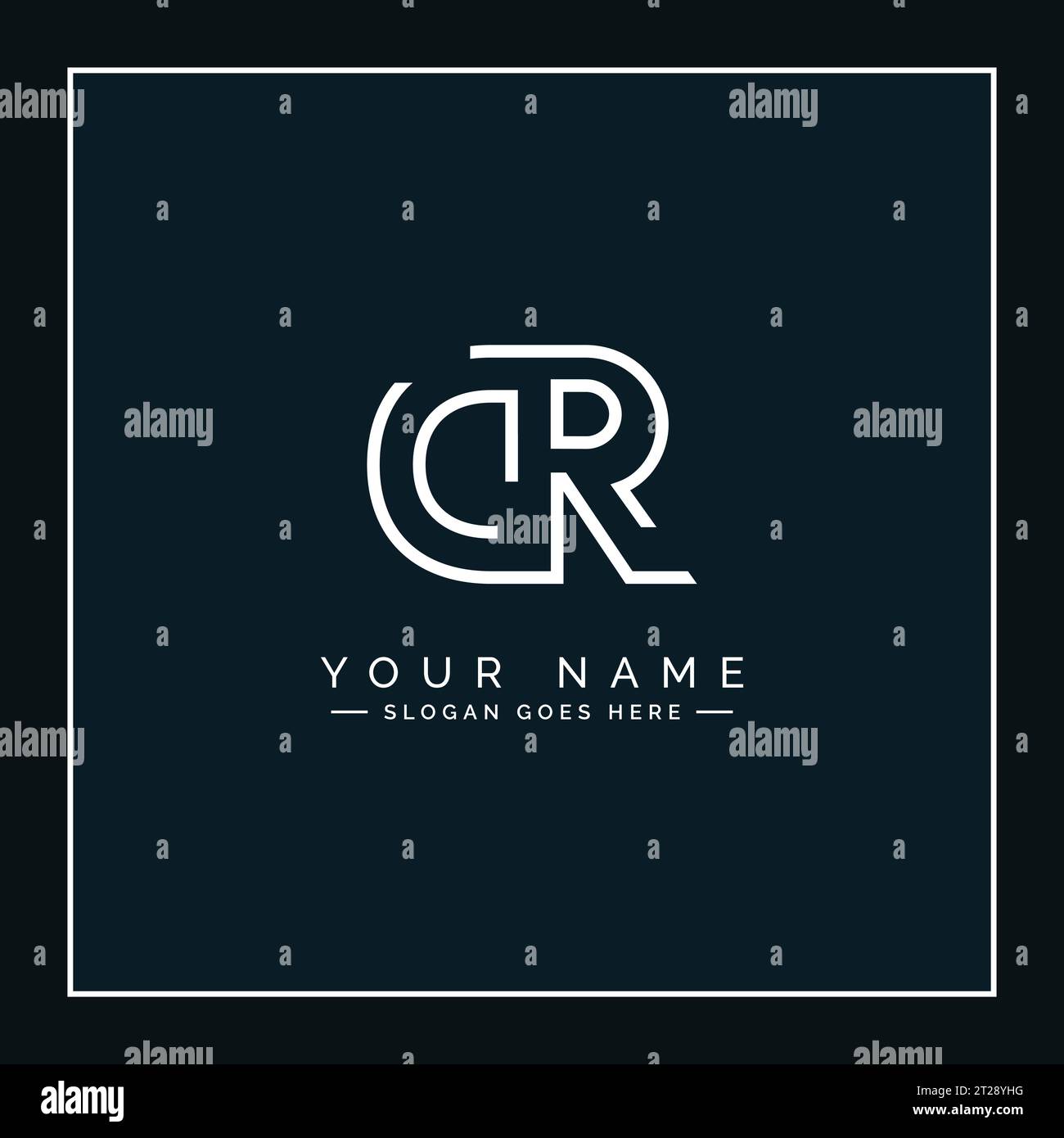 Logo DR Minimal Vector - Logo aziendale semplice per monogramma D e R. Illustrazione Vettoriale