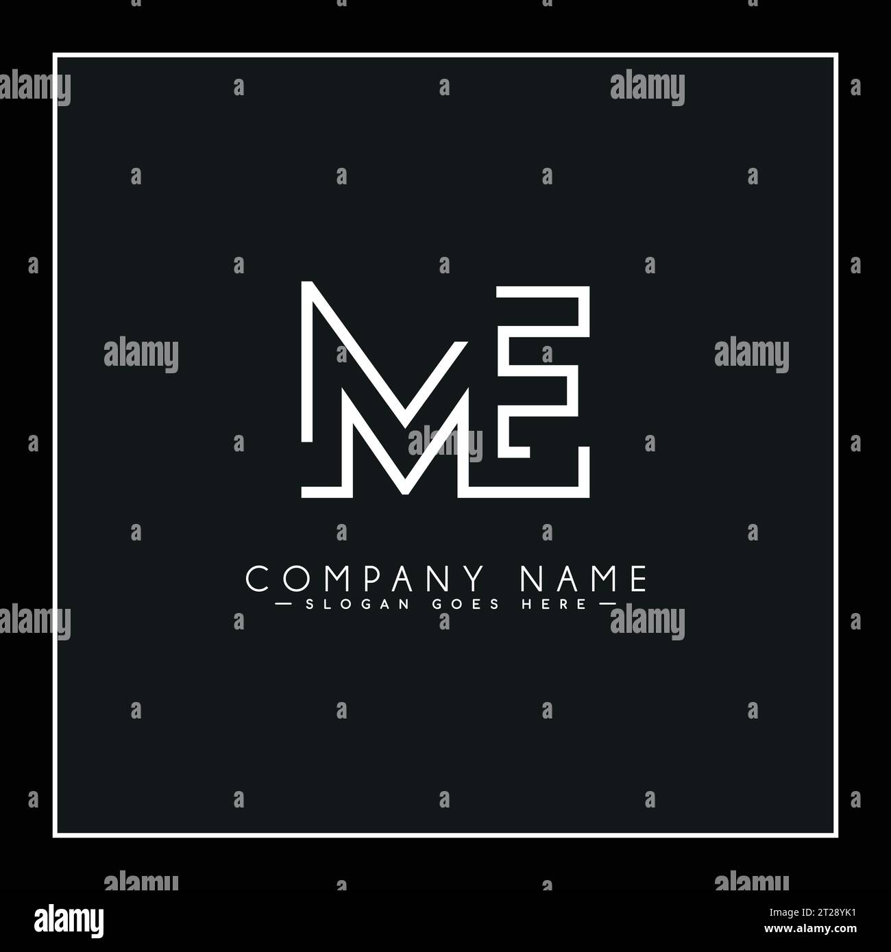 Logo astratto Letter ME - modello monogramma iniziale per Alphabet M ed E. Illustrazione Vettoriale