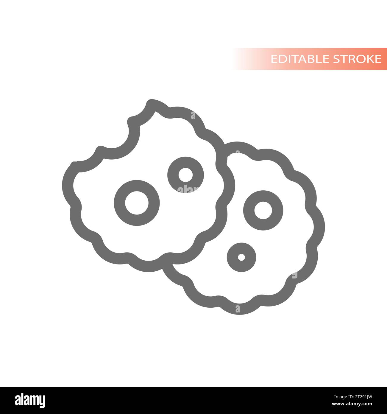 Icona vettore linea cookie. Annunci pop e marketing utilizziamo il simbolo dei cookie. Illustrazione Vettoriale