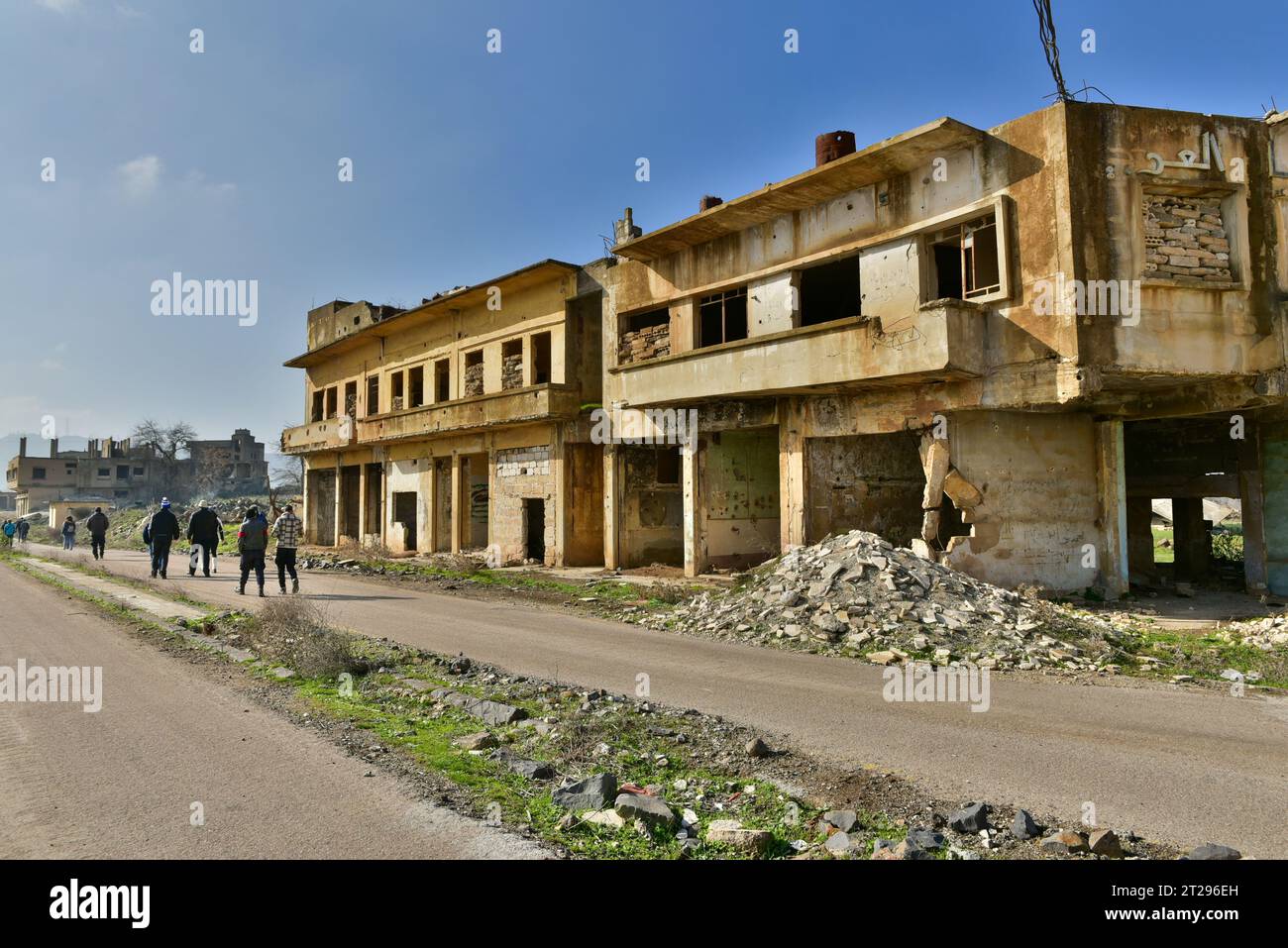 Quneitra sul lato siriano delle alture del Golan, conquistata da Israele nella guerra dei sei giorni, completamente distrutta da Israele prima di ritirarsi nel giugno 1974 Foto Stock
