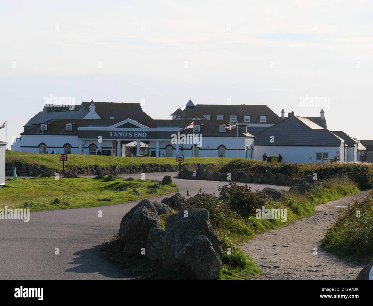 Parco divertimenti e case di Land's End, Cornovaglia, Inghilterra Foto Stock