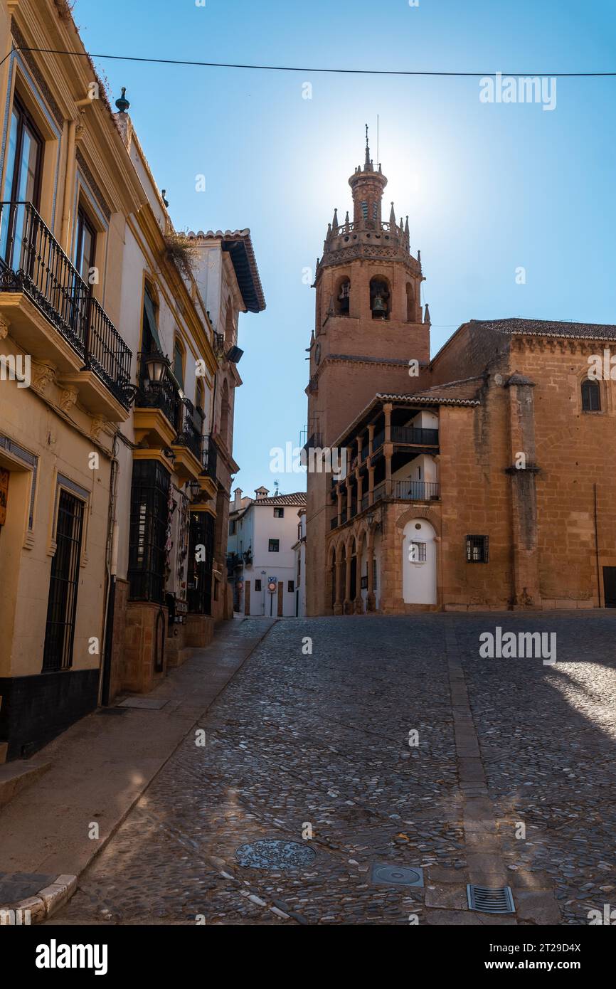 Chiesa di Santa Maria la Mayor nel centro storico di Ronda, Malaga, Andalusia. Spagna Foto Stock