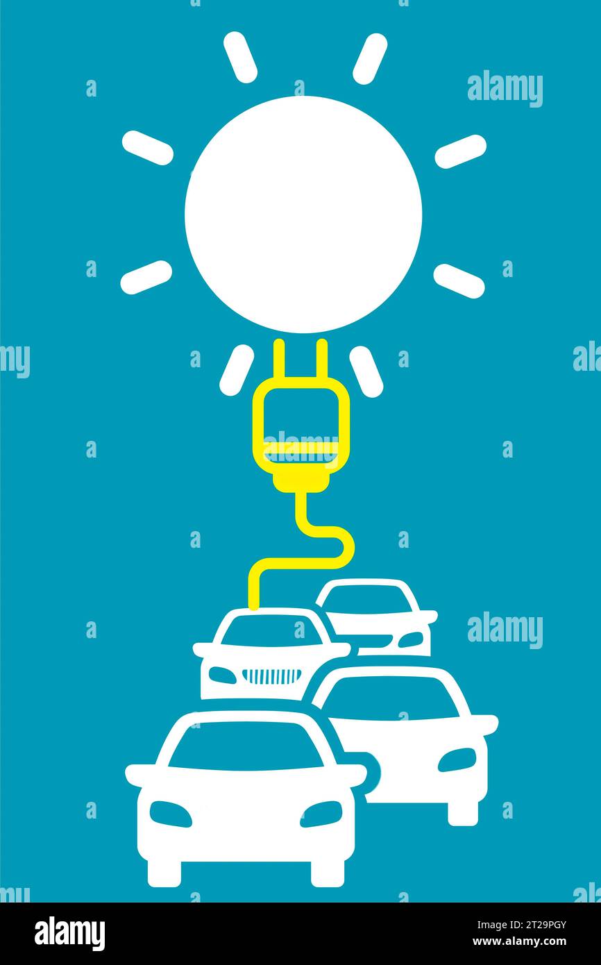 Illustrazioni di auto elettriche Foto Stock