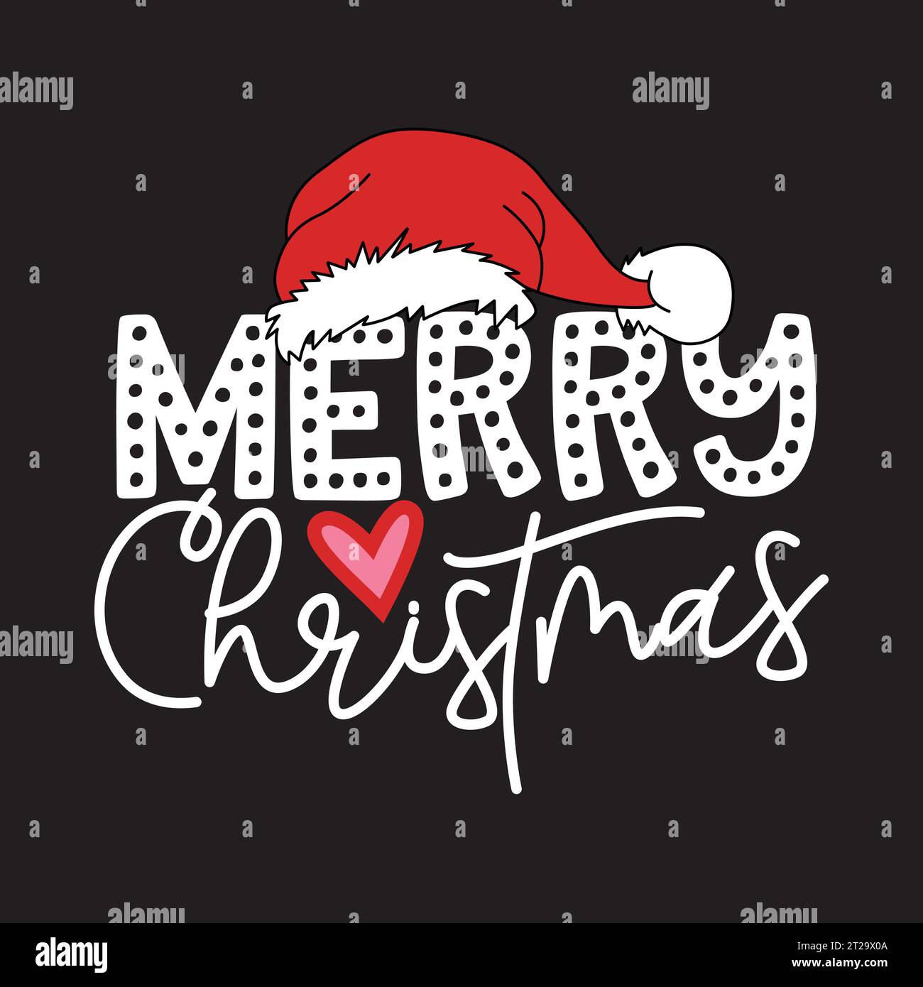 Buon Natale, tshirt vettoriale, sfondo nero Illustrazione Vettoriale