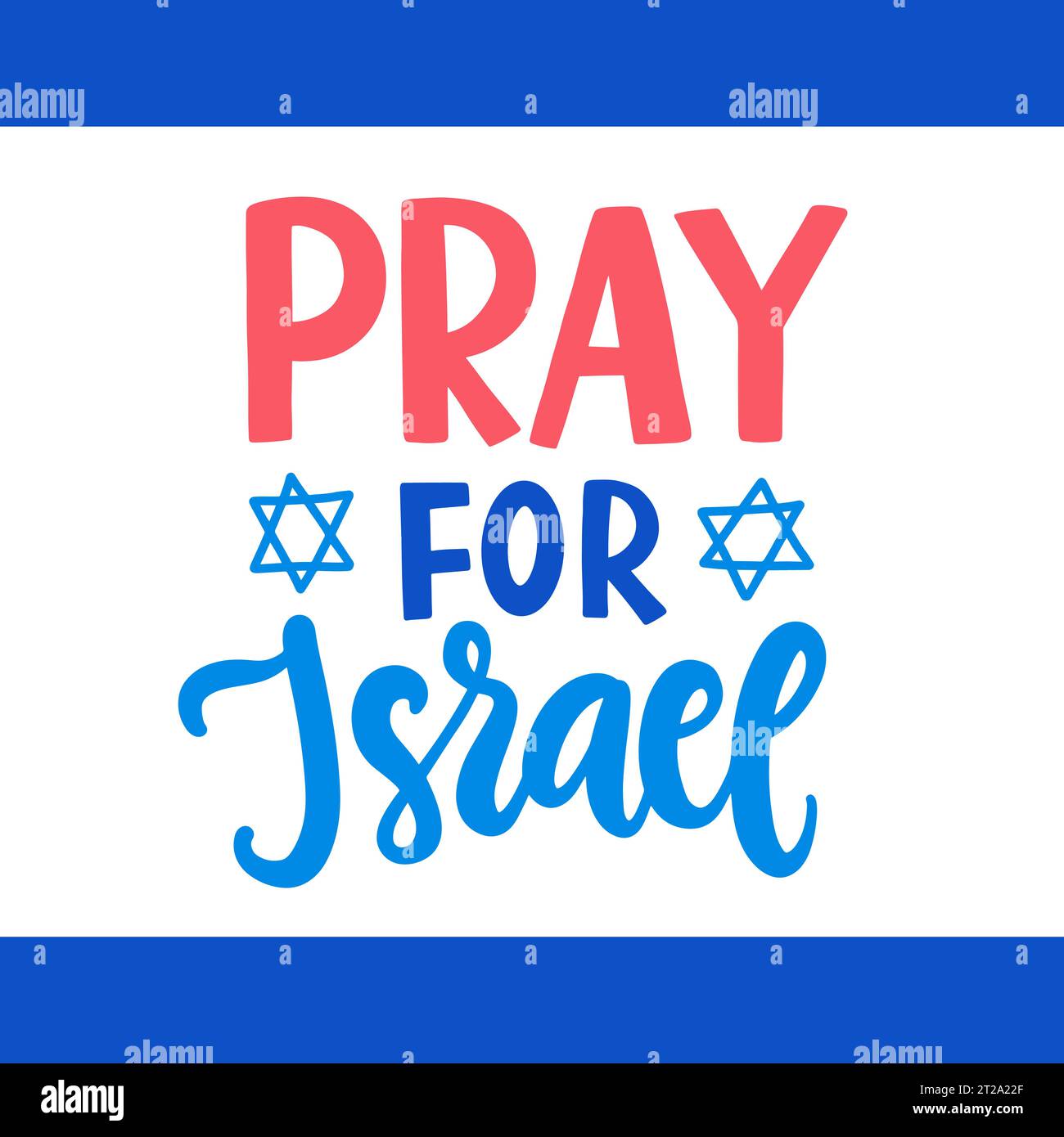 Pregate per lo slogan con iscrizione in Israele Illustrazione Vettoriale