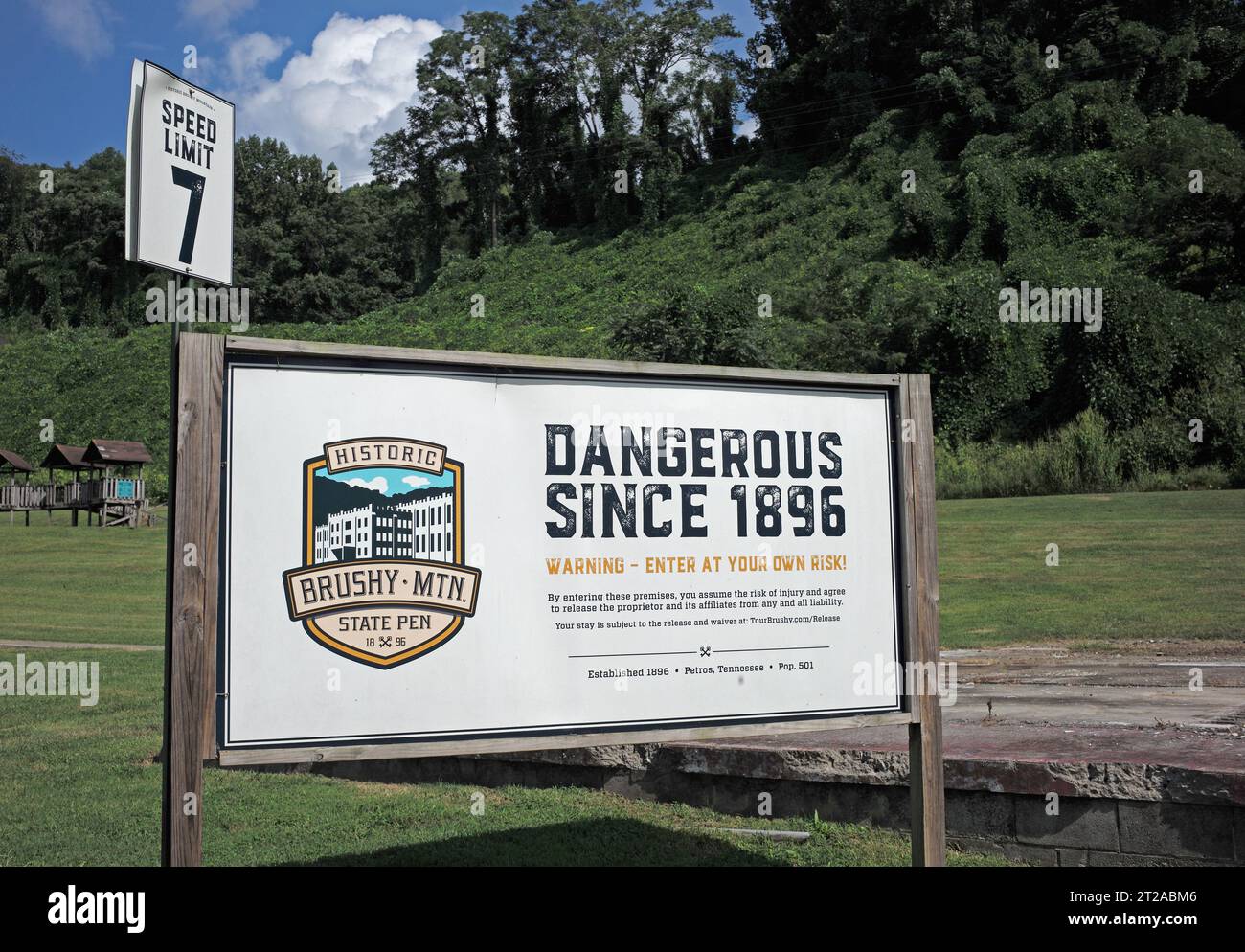 Penitenziario di stato di Brushy Mountain a Petros, Tennessee, la prima prigione di massima sicurezza che detiene gli assassini più violenti da oltre un secolo. Foto Stock