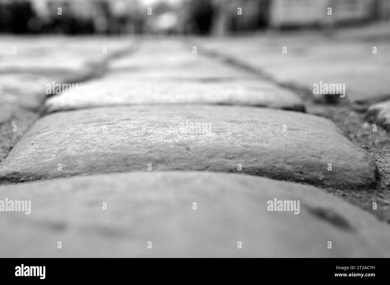 Pietre di una strada asfaltata, vista ravvicinata della strada sfondo astratto bianco e nero Foto Stock