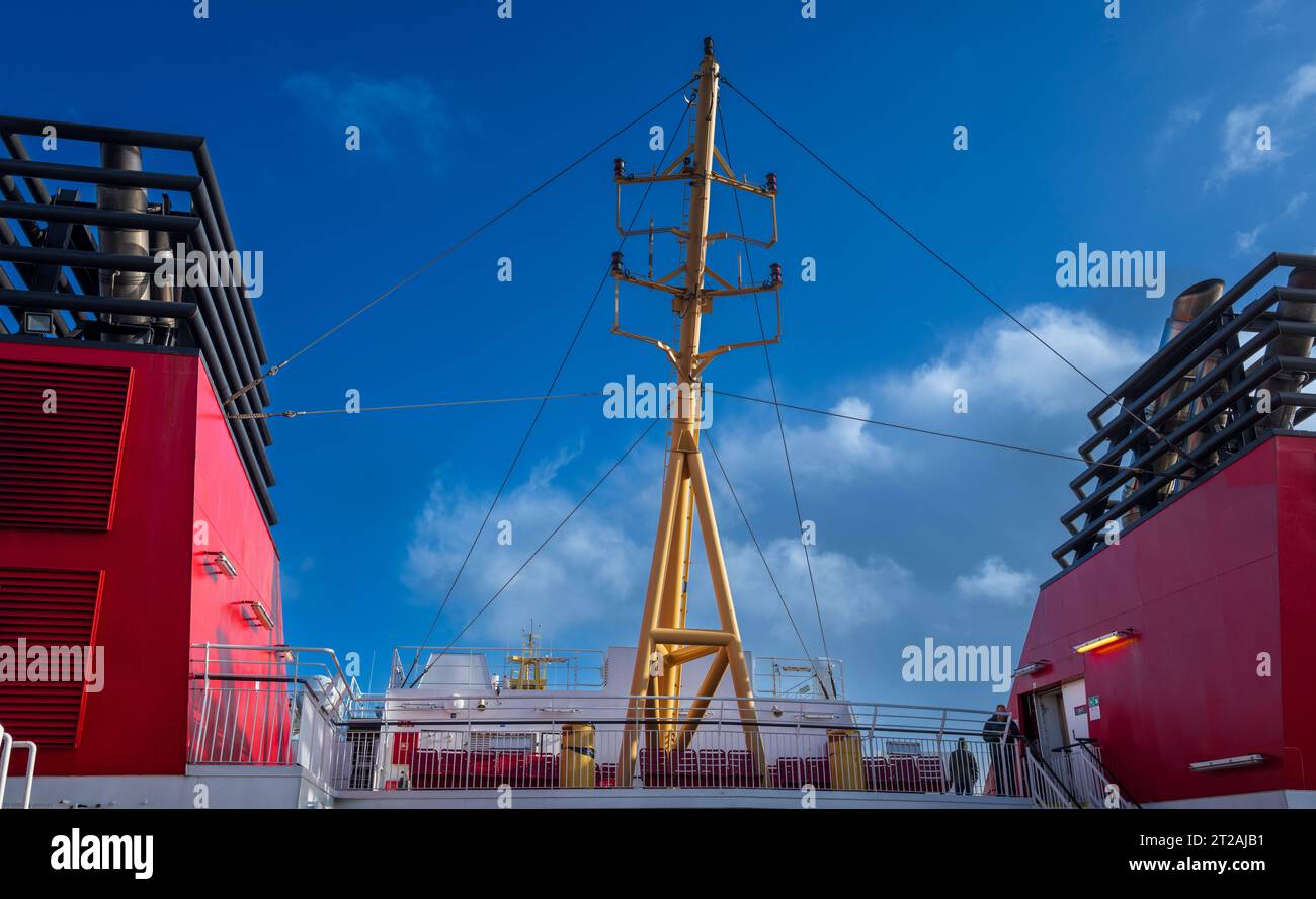 Dettaglio della MV Loch Seaforth - il traghetto da Stornoway nelle Ebridi esterne a Ullapool, Scozia Foto Stock