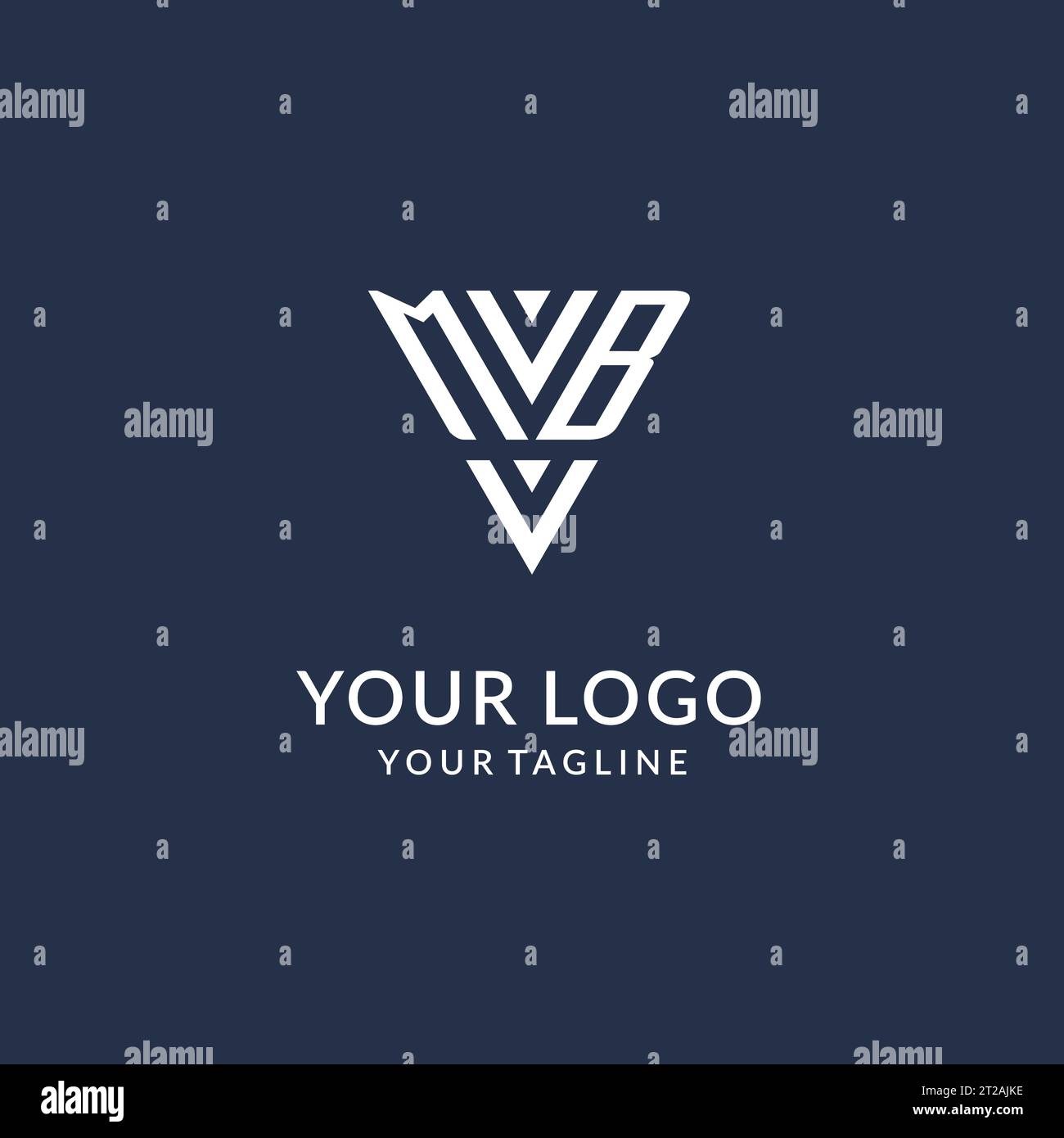 Idee per il design del logo con monogramma triangolare MB, logo con lettera iniziale creativa con vettore di logo con forma triangolare Illustrazione Vettoriale