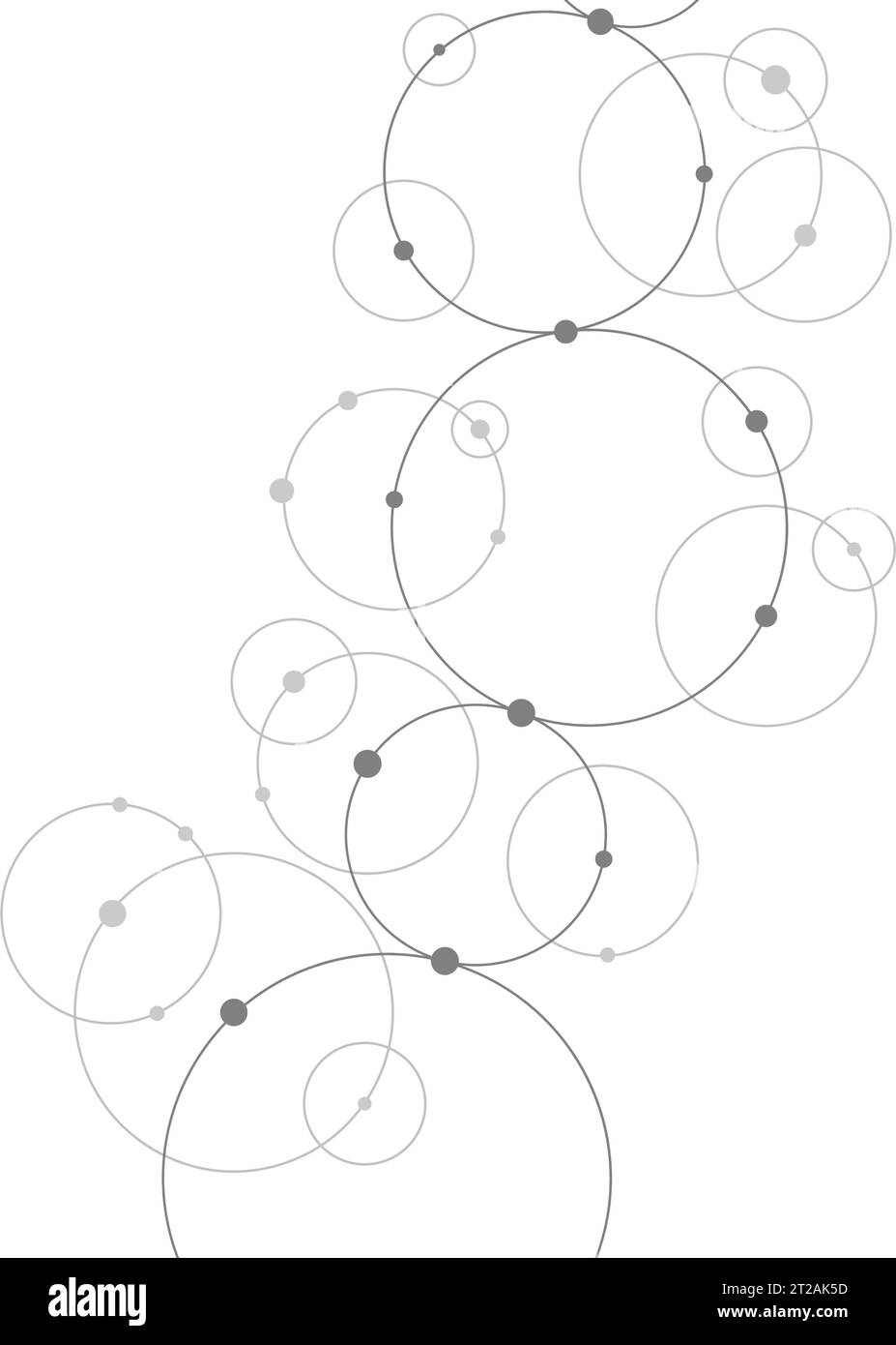 Background astratto della tecnologia. Sfondo geometrico astratto. Cerchi connessi. Rete di cerchi. Illustrazione Vettoriale