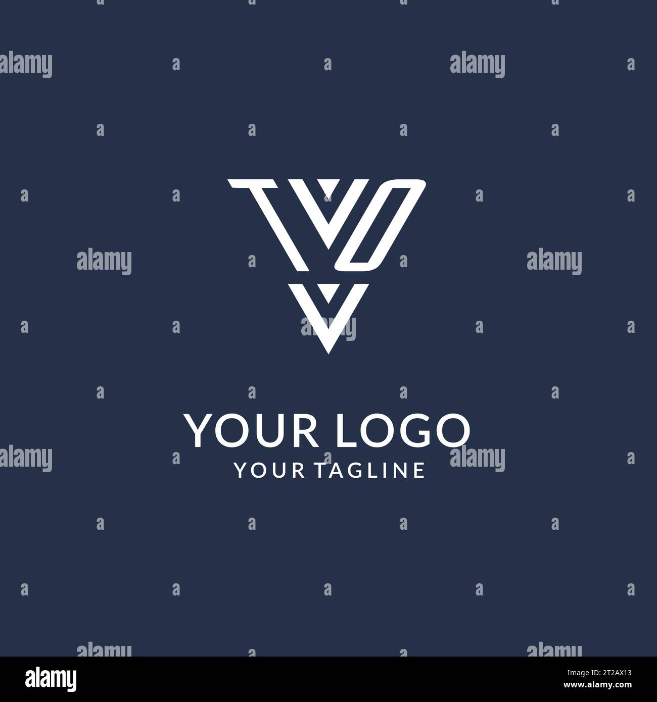 Idee di design del logo triangolare con monogramma, logo con lettera iniziale creativa con vettore del logo con forma triangolare Illustrazione Vettoriale