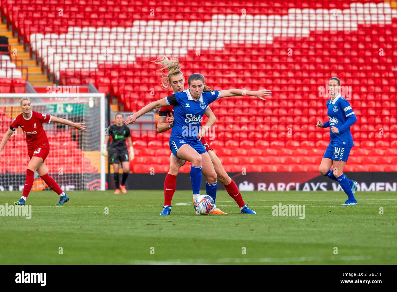 Liverpool FC contro Everton FC - Barclays Women's Super League LIVERPOOL, INGHILTERRA - 15 OTTOBRE 2023. Nelle immagini di gioco. Foto Stock